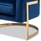 Baxton Studio Tomasso Blue Velvet Upholstered Gold-Finished Lounge Chair 152-9264 - alternate 5